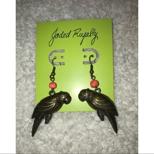 {Vintage} Bronze Parrot Earrings
